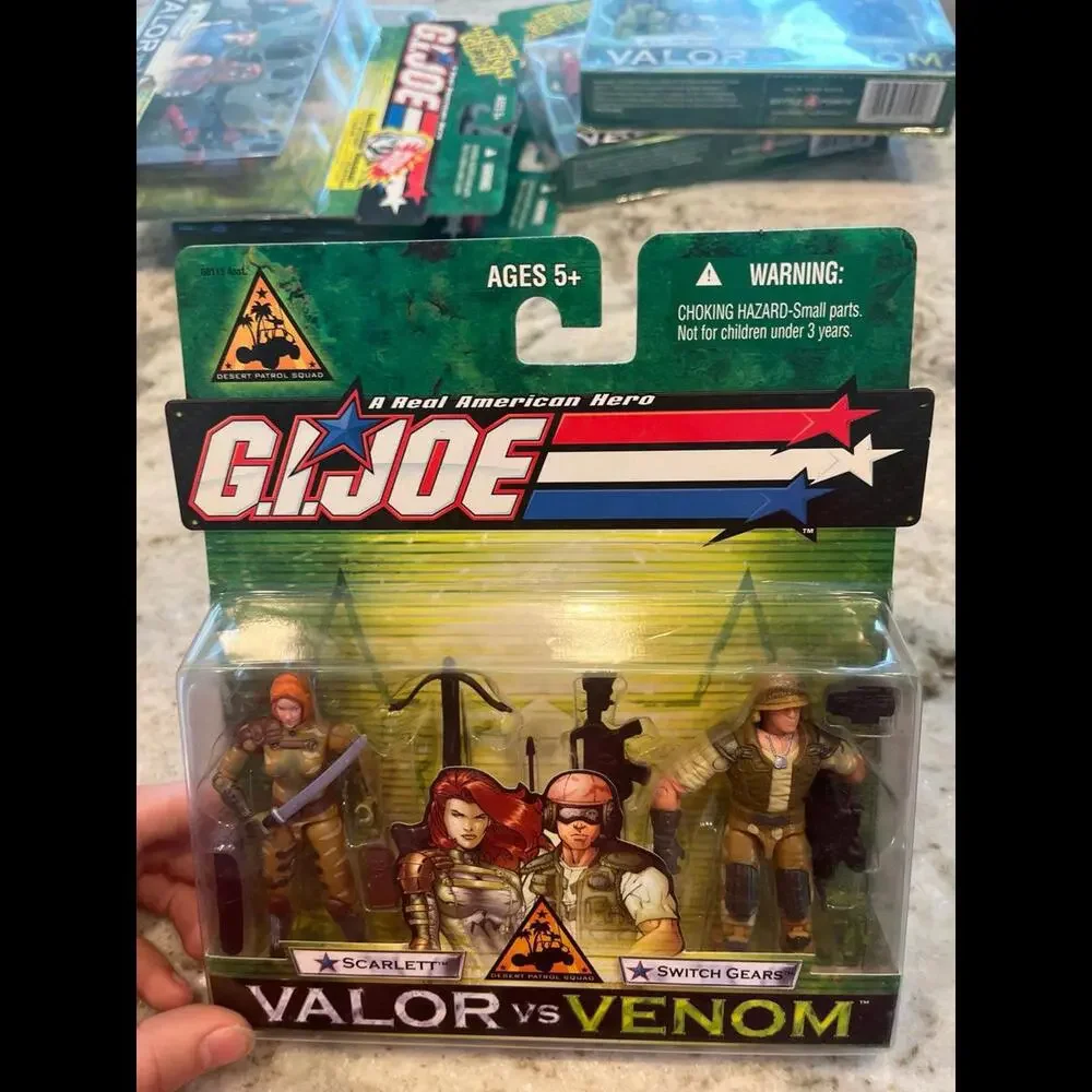 GI‎ Joe Valor Vs Venom Scarlett & Switch Gears Action Figure Set 2004 New Vtg